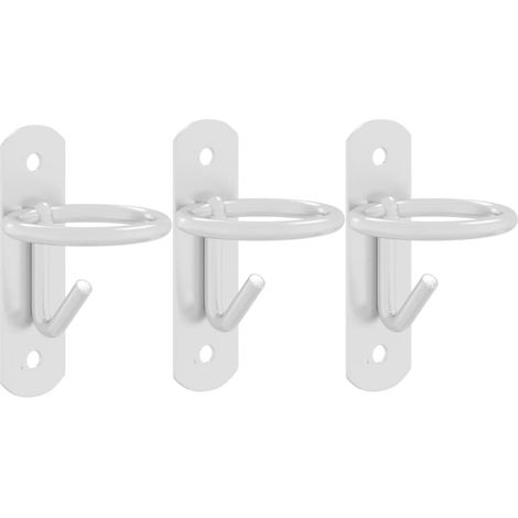 Ganchos de pared para cubos 3 uds acero galvanizado plateado vidaXL (1/5)