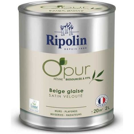 O'pur murs boiseries radiateurs beige glaise satin velouté - RIPOLIN - 2 L