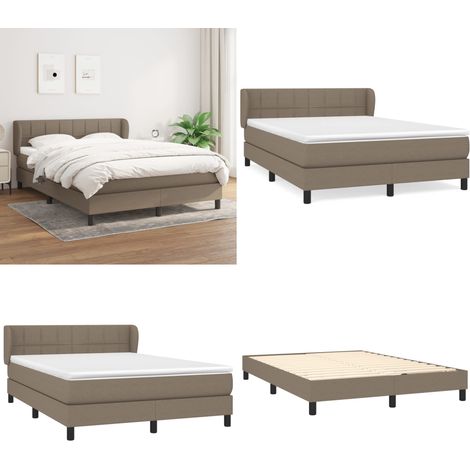 Boxspringbett mit Matratze Taupe 140x200 cm Stoff - Boxspringbett - Doppelbett - Bettenrahmen - Lattenrost - Matratze - Home & Living (1/5)