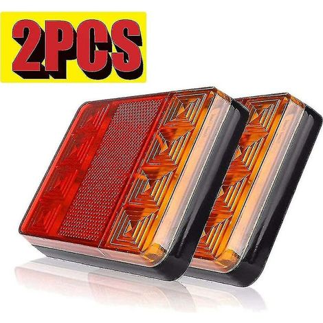 2 pièces de feux arrière de camion à LED, clignotants, feux de freinage de remorque, véhicules d'ingénierie, feux arrière à LED de camion haute luminosité (1/4)