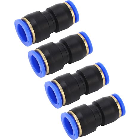 4-teiliges Schnellkupplungs-Set mit geraden Verschraubungen 4/7 Zoll und 2/5 Zoll, pneumatische Schnellkupplungen für Druckluftleitungen und mechanische Geräte. (1/5)