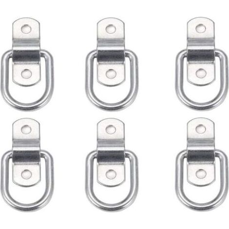 Lntyq Lot de 6 anneaux d'arrimage robustes pour montage, fixation, sangles, taquets, crochets, ancrages de remorque D Anneau D'arrimage (1/3)