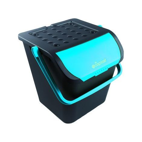 Contenedor de reciclaje ecológico azul de 35 l, plástico