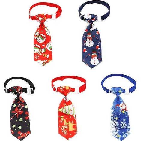 Preciosos collares para mascotas con diseño de gatos, 5 unidades, colores surtidos, temática navideña. (1/5)