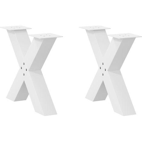 Patas para mesa de centro en forma de X (2 unidades), color blanco, 50 x (42-43) cm, acero vidaXL