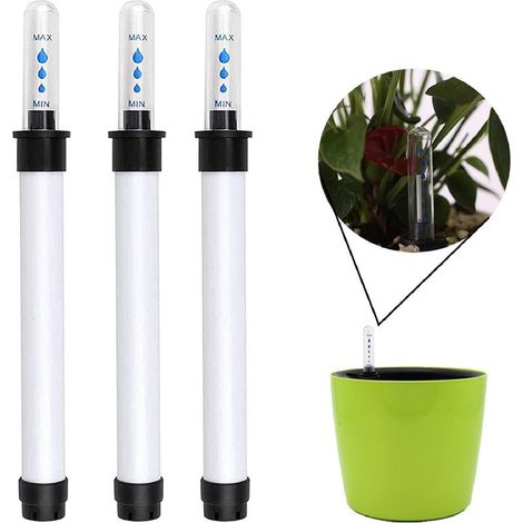 Indicateur Humidité des Plantes,Indicateur de Niveau Eau Hydroponique,Moniteur Eau du Sol 3PC Indicateur de Niveau Eau Pratique pour Divers Pots de Fleurs et Pots à Herbe (1/5)