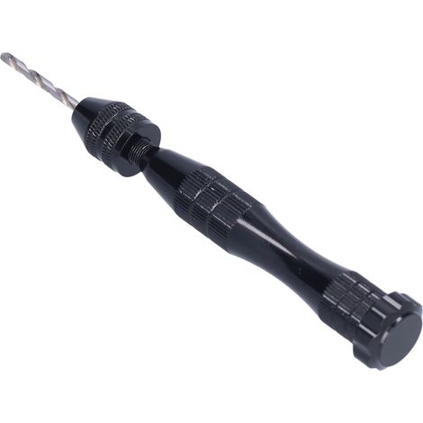 Foret hélicoïdal manuel moleté noir de grande taille avec 10 forets hélicoïdaux robustes pour bois, bijoux et plastique. (1/5)