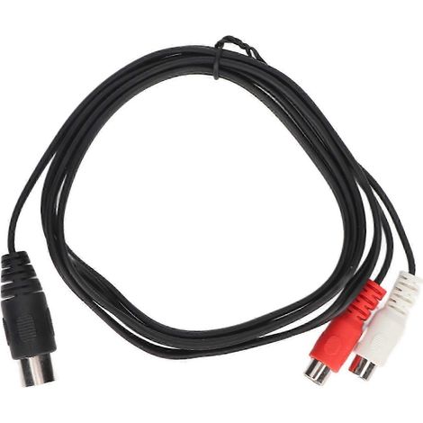 Câble adaptateur DIN 8 broches vers 2 RCA, mâle 8 broches vers femelle 2 RCA, compatible avec les équipements audio, longueur 1,5 mètre / 4,9 pieds. (1/5)