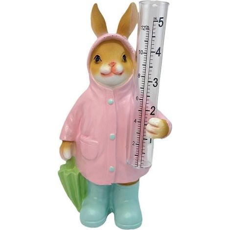 Pluviomètre de jardin, paysage agricole, statue d'animal en résine pour extérieur, lapin (1/5)