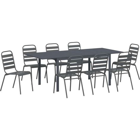 Garden Dining Set 9 pcs Anthracite Steel vidaXL (1/5)