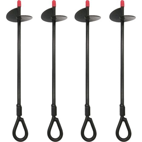 Mehrzweck-Bodenanker, schwarz, spiralförmig zum Einschrauben, für Schaukeln, Trampoline und Rutschen (1/3)