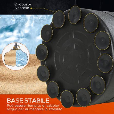 Saco de boxeo independiente para adultos y niños, portátil, con base rellenable con agua y arena, color negro. (1/4)