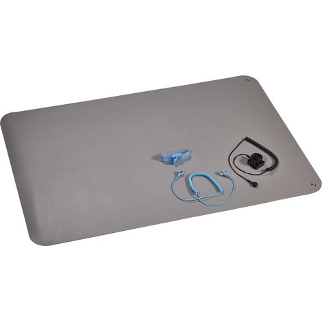 Wolfgang Warmbier 1402.663.C.Y ESD-Tischmatten-Set Platin-Grau (L x B) 900 mm x 610 mm inkl. Erdungs (1/2)