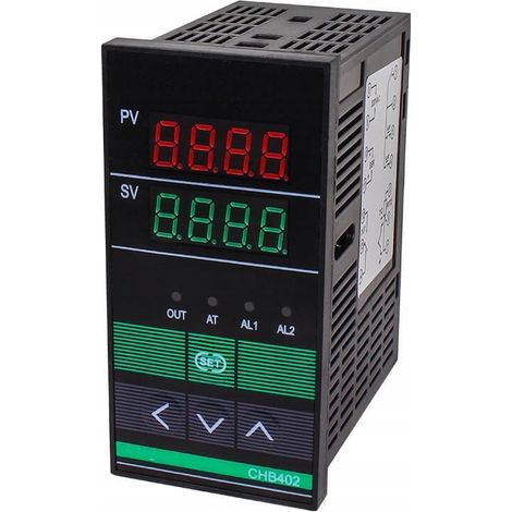 Controlador de Temperatura PID CHB402 – Digital 48x96 mm  0–400°C Termopar K  230V AC  Salida SSR y Relé  Autoajuste Lógica Fuzzy (1/3)