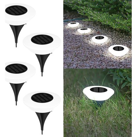 Luces solares de suelo, diseño impermeable, encendido/apagado automático, luz blanca, 4 unidades. (1/2)