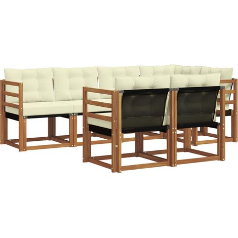 Outdoor Sofa Set with Cushion 7 pcs Natural and Cream vidaXL (1/5)