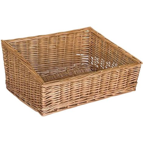 Cesta espositore portapane in vimini quadrato cm 40 x 40 h 20