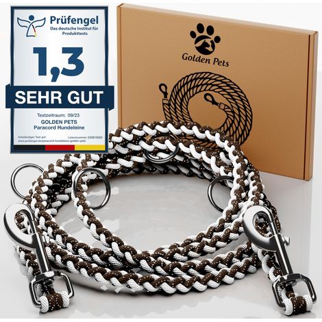 Laisse tressée en paracorde 2m de Long, réglable, réfléchissante, très légère et Robuste pour Petits et Grands Chiens (1/5)