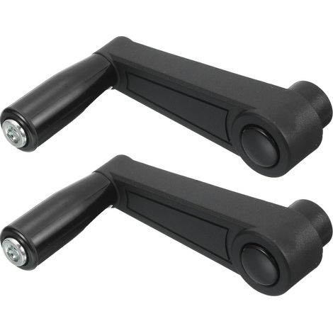 2Pcs 10 x 105mm (Dia x L) Volant rotatif Poignée de machine, Tour universel Manivelle Poignée Remplacement pour Industrie Tour Fraisage Meulage Machine, Noir (trou rond) (1/5)