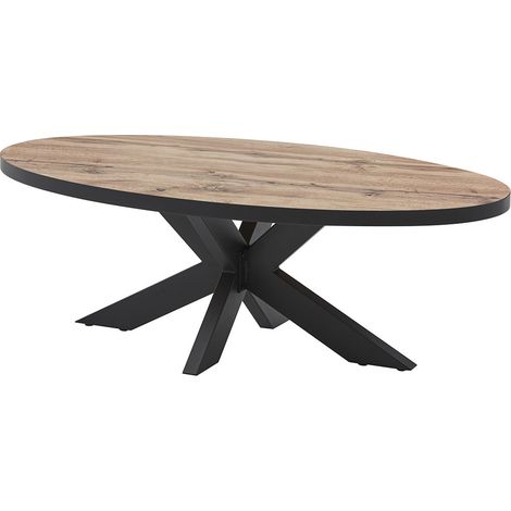 Table basse ovale contemporaine chêne canada Heleane