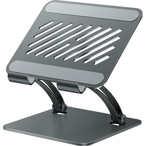 Support de Tablette, Support de Bureau en Aluminium Réglable à Deux Tiges, Compatible avec Les iPads, Tablettes Surface, Moniteurs Portables, Kindle et Plus (4,7-16,5") (Gris) (1/5)