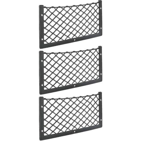 Lot de 3 filets de rangement pour voiture, 36 x 18 cm, haute élasticité, pour bagages, magazines, modèles T4, T5 et T6, pour fourgonnette, caravane, camping-car, camion. (1/4)