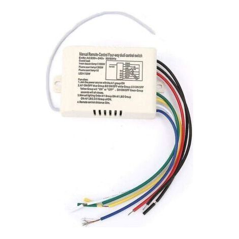 Commutateur de télécommande sans fil 4 voies 220V – Récepteur mural numérique – Alimentation AC200V-240V – Portée 15m (1/3)
