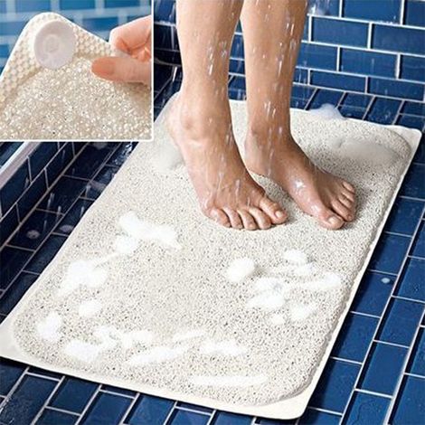 Tapis de luxe antidérapant pour douche et bain - 40 x 70 cm- Original vu à la TV, beige, 40 x 70 cm,blance (1/3)