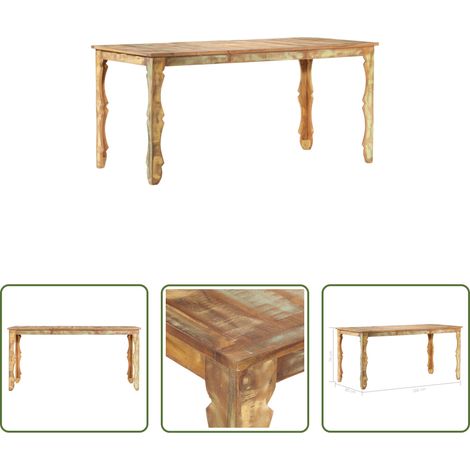Altholz - Esstisch 160×80×76 cm Recyceltes Massivholz (1/5)
