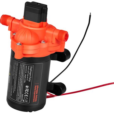 Pompe à eau 12V CC 15,1 L/min (4 GPM), pompe à diaphragme auto-amorçante à 3 chambres avec pressostat automatique, pression max 2,8 bars, pour camping-car, caravane, bateau, yacht, lavage auto (1/5)