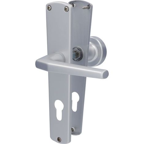 Alpertec PZ-Langschildgarnitur Phil Drücker/Knopf silber abgerundet Beschläge