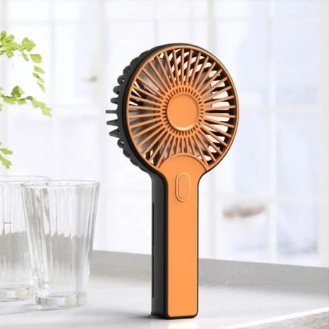 Ventilateur Portable - Batterie 2000 mAh - 3 Vitesses - Orange - 190 x 93 x 36 mm - 136 g
