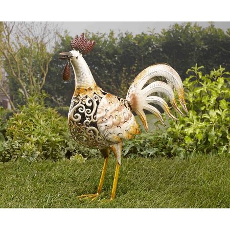Coq solaire métal lumineux (1/3)