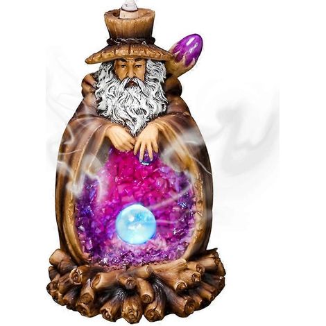 Brûleur d'encens à reflux New Tree God avec porte-encens lumineux LED, ornement d'aromathérapie pour une décoration zen ou une salle de yoga. (1/5)