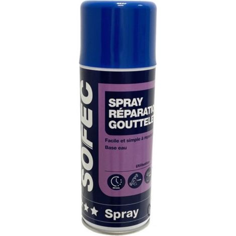 Spray aérosol réparation gouttelette 400ml – Finition effet gouttelette – Application précise pour surfaces verticales – Séchage rapide 1h – Sofec