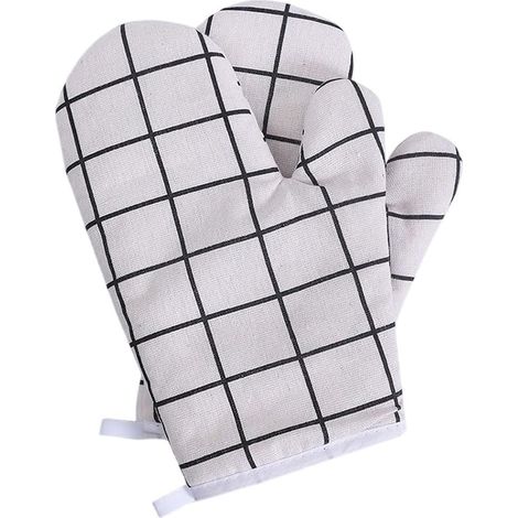 Lot de 4 maniques de cuisine, gants en coton et lin résistants à la chaleur, adaptés à la cuisson au four, à la cuisine et au barbecue, doublure confortable et respirante, lavables, gants de cuisine 1 (1/4)