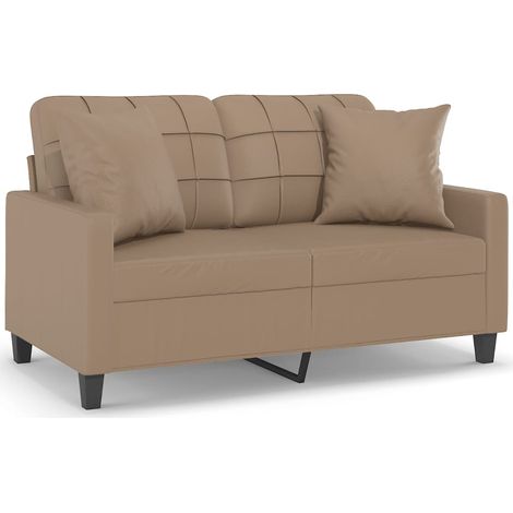 Maison Exclusive - Divano a 2 Posti con Cuscini Cappuccino 120 cm in Similpelle