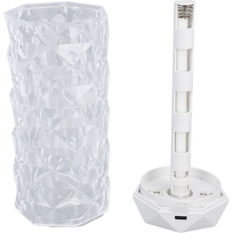 Kleiner Luftbefeuchter mit farbiger Umgebungsbeleuchtung, facettenreichem Prismendesign, Typ C, transparenter Wasserflasche, Mini-Luftbefeuchter für Zuhause und Auto, 1000 ml, 5 Stunden Dauerbetrieb / (1/5)
