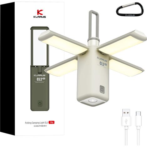 CL2 Lampe Camping Multifonctionnelle, 10000 mAh rechargeable Lanterne Camping déformable, 750 lumens ,8 modes d'éclairage, lanterne LED étanche IPX5 pour tentes, pêche, randonnée d'urgence (1/5)