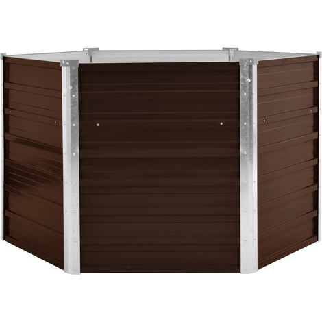 Fioriera rialzata piante fiori giardino marrone 129 x 129 x 77 cm acciaio zincato 020001215