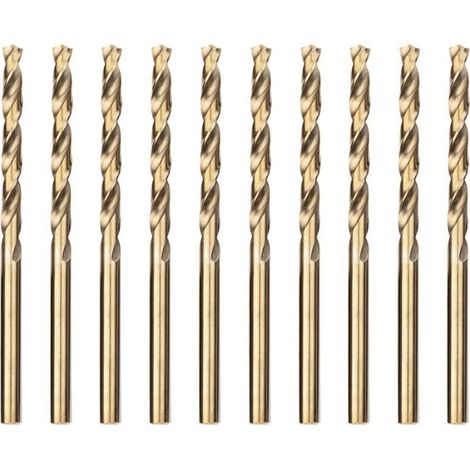 10pcs 4.0mm Foret Hélicoïdal Professional Forets à Métaux en Acier Inoxydable, Standard DIN 338