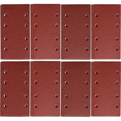 50 Stück Schleifpapier, 95 x 185 mm Schleifblätter, Körnung 40/60/80/120/240, zum Polieren mit Exzenterschleifern und zur Rostentfernung