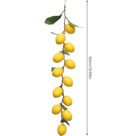 Guirlande décorative suspendue de 3 citronniers artificiels avec feuilles vertes, 100 cm (1/5)