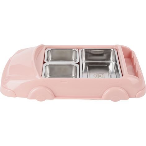 Boîte à lunch compartimentée anti-brûlure en acier inoxydable de qualité alimentaire (rose) (1/5)
