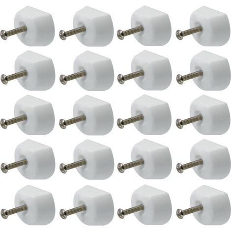 – Lot de 20 taquets plastiques à clou blanc – Supports universels pour étagères – Installation rapide – Pour meubles et placards (1/2)