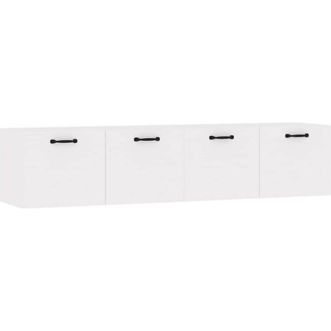 Lot de 2 Armoires murales Design moderne, Armoire Etagère de rangement, Blanc 60x36,5x35 cm Bois d'ingénierie OIB6341E (1/5)