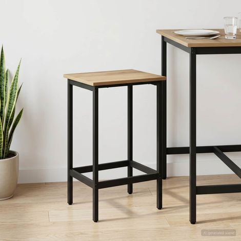 vidaXL Taburete de bar Roble artisan 40 x 32 x 74 cm (1/5)