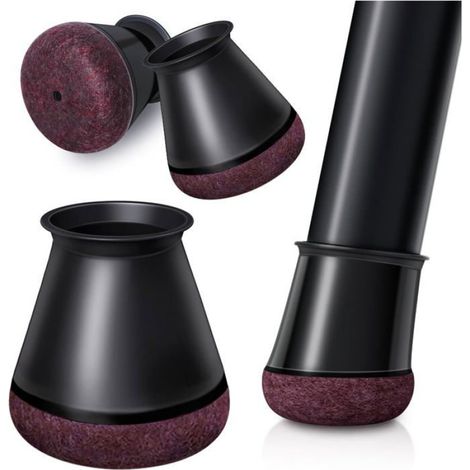 Protection Pied de Chaise - En Silicone et Feutre - Pour Pieds Ronds 14-18 mm ou Carrés 10-15 mm - Réduction Bruit et Anti-rayure - Lot de 24 Pièces (1/5)