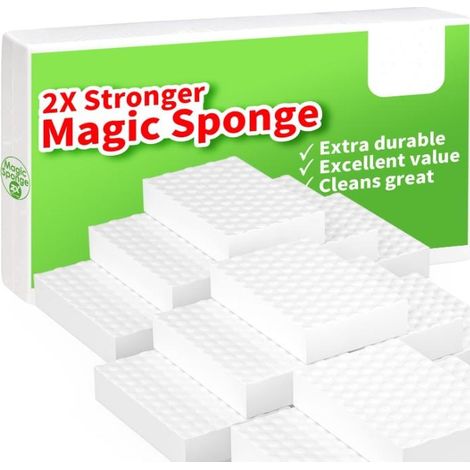 Lot de 20 éponges magiques, éponges ultra-résistantes au pouvoir nettoyant 2 fois supérieur – Nettoient toutes les surfaces : cuisine, salle de bain, murs, chaussures. Élimine les traces et les taches