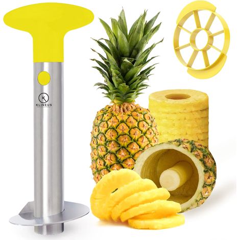 Outil pour éplucher et trancher l'ananas, éplucheur d'ananas en acier inoxydable/éplucheur d'ananas/éplucheur de fruits (jaune) (1/5)